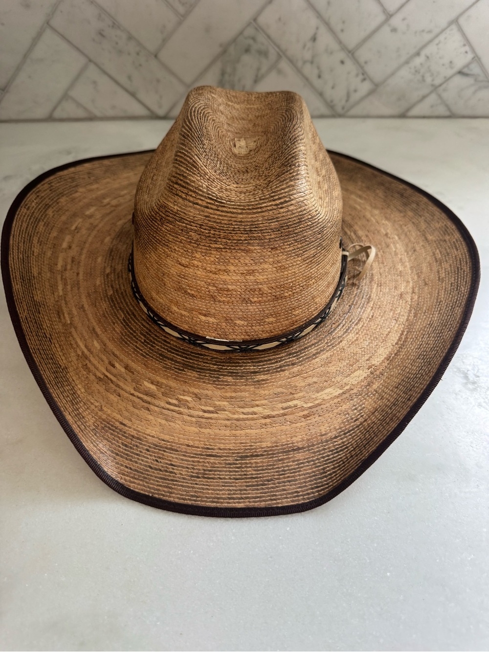 Jason Aldean Wide-Brim Straw Western Hat - Brown M